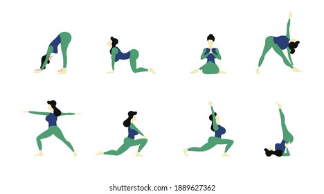 Woman Yoga Pose Illustrations Vector Stock Vector (Royalty Free ...