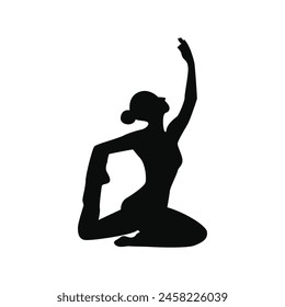 Frau Yoga Pose in Silhouette