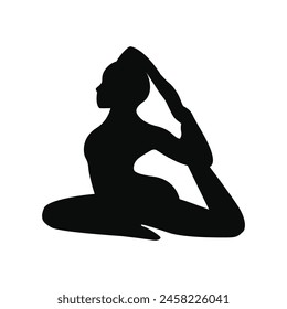 Frau Yoga Pose in Silhouette