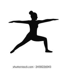 Frau Yoga Pose in Silhouette