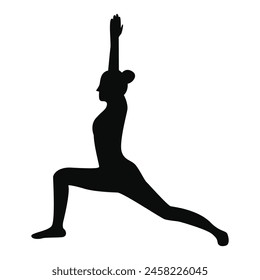 Frau Yoga Pose in Silhouette