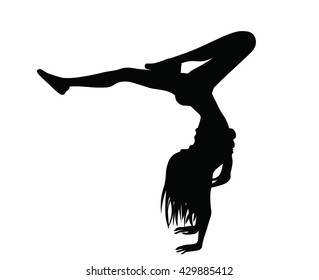 Woman yoga pose  silhouette