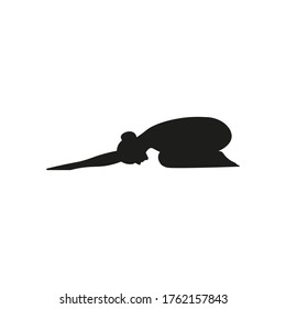 Woman in Yoga Pose, Silhouette. Vector Illustration.