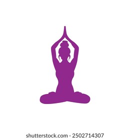 Woman Yoga Pose Silhouette Vector Illustration