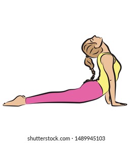 woman in yoga pose upward dog