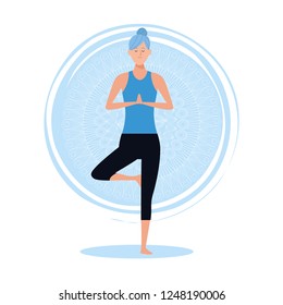 woman in yoga poses