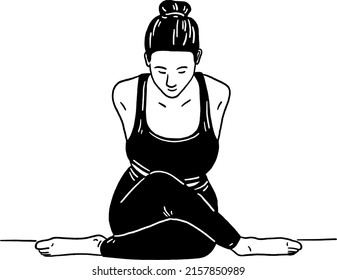 Woman Yoga Poses Beginner People Exercise Stock Vector (Royalty Free ...