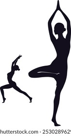 woman yoga poses vector art