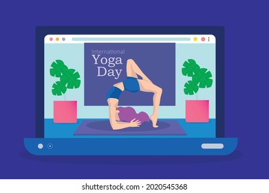 Woman in yoga position for landing page