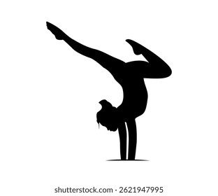 Woman Yoga Silhouette Fitness Vector Isolated on White