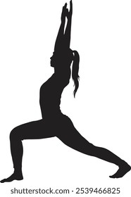 Woman Yoga Silhouette in Flat Design. Vector Illustration