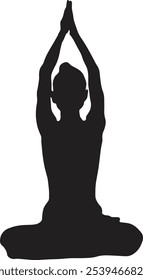 Woman Yoga Silhouette in Flat Design. Vector Illustration