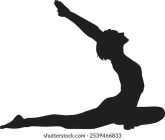 Woman Yoga Silhouette in Flat Design. Vector Illustration