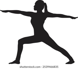 Woman Yoga Silhouette in Flat Design. Vector Illustration