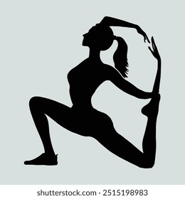 Woman yoga silhouette with the sun in the background vector design woman doing yoga and banner design for international yoga day