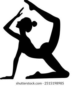 Woman yoga silhouette with the sun in the background vector design woman doing yoga and banner design for international yoga day