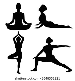 Woman Yoga silhouette vector illustration design