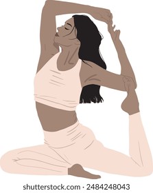 
Woman, yoga, vector, illustration, meditation, mystical, feminine, healthy, gym, sport, health, empowerment, spirituality, fitness, white background, isolated