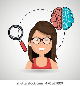 woman young idea icon vector illustration graphic