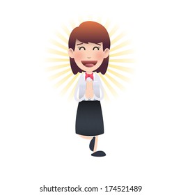 woman zen over isolated background. Vector design 