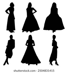 woman2walking silhouette Drawing Shape Vol 02