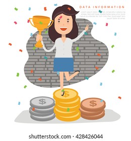 Woman,employee concept design on clean background,vector
