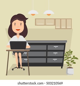 Woman,employee concept design on clean background,vector