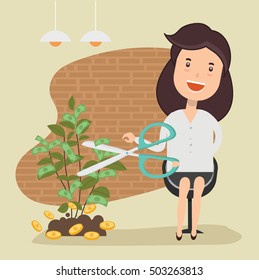 Woman,employee concept design on clean background,vector