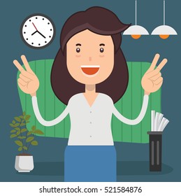 Woman,employee concept design on clean background,vector