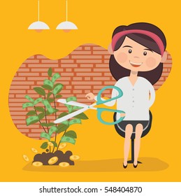Woman,employee concept design on clean background,vector