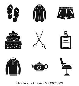 Womankind icons set. Simple set of 9 womankind vector icons for web isolated on white background