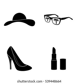 Woman's accessories icons  vector set