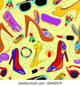 Woman's accessory seamless pattern