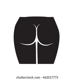 Woman's ass icon isolated on white background. Vector art.