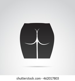 Woman's ass icon isolated on white background. Vector art.