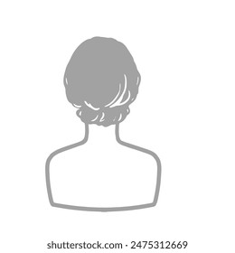 woman's back silhouette clip art - gray	