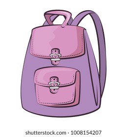 Icono aislado de mochila para mujeres