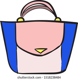 Womans bag, illustration, vector on white background.