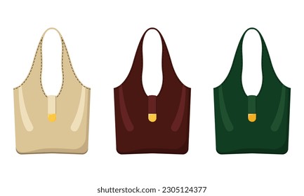 Woman's bag is large roomy. Set of different colors. 