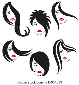 Woman's beautiful face. Beauty salon logo.
