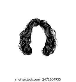 Woman's bob hair detail for graphic resource. Vector eps 10