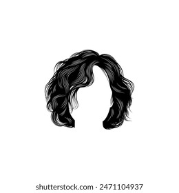 Woman's bob hair detail for graphic resource. Vector eps 10