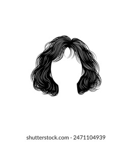 Woman's bob hair detail for graphic resource. Vector eps 10