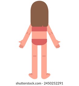 El cuerpo de la mujer espalda lindo en un fondo blanco, Ilustración vectorial.