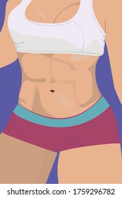 cuerpo de mujer con hermosos abs.