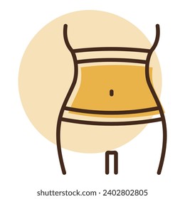Woman's body care, weight losing vector icon. Graph symbol for fitness and weight loss web site and apps design, logo, app, UI