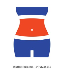 Woman's body care, weight losing vector solid icon. Graph symbol for fitness and weight loss web site and apps design, logo, app, UI