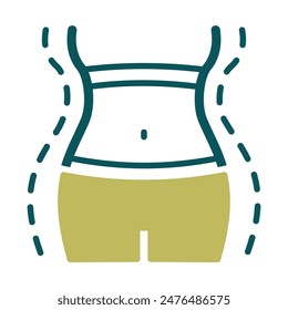 Woman's body care, weight losing vector icon. Graph symbol for fitness and weight loss web site and apps design, logo, app, UI