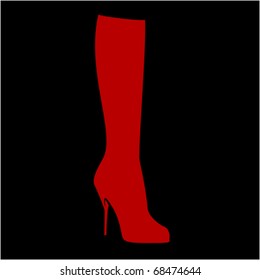 Woman's boot, vector sketch