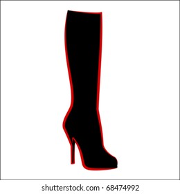 Woman's boot, vector sketch